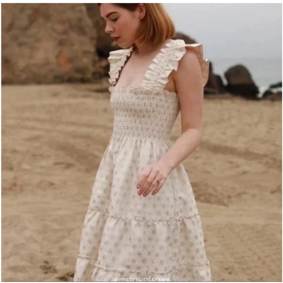 Hill House Ellie Dress in Gold Jacquard Size Small - Picture 1 of 12
